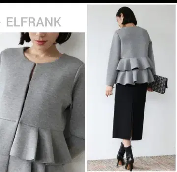 프릴 달린 블랙 노카라 자켓 F