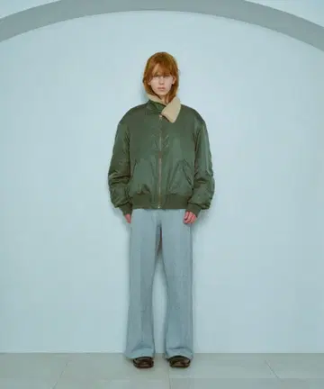 새상품 인조 모피 옷깃 MA-1 자켓 빅