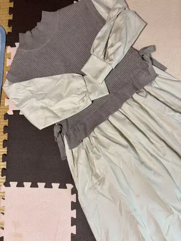 어반 리서치 리본 포함 니트 베스트 도킹 롱 원피스