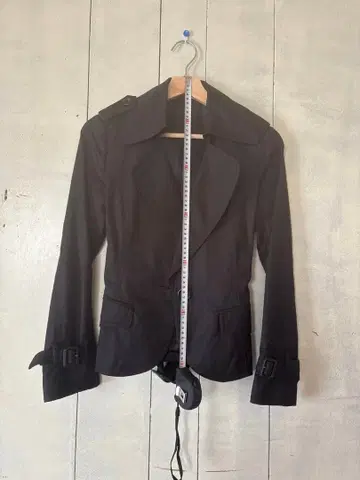 pinky&Dianne 블랙 숏 기장 트렌치코트