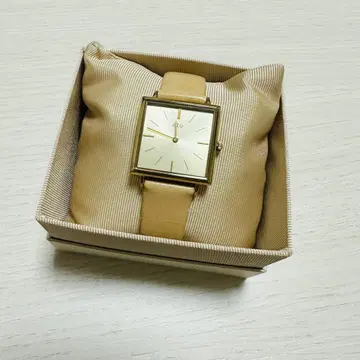 ete 에테 시계 스퀘어 워치 베이지 브라운