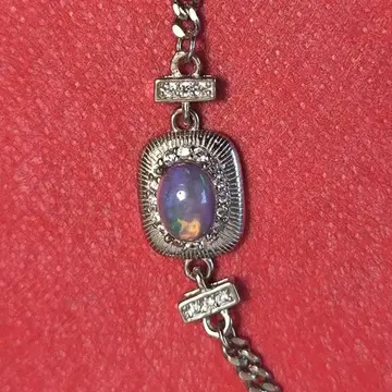 오팔 장식 실버 팔찌