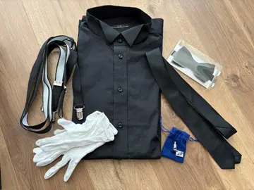 블랙 셔츠 윙카라 세트