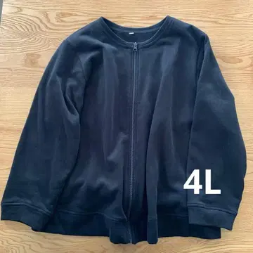 따뜻한 맨투맨 속기모 집업 긴팔 가디건 블랙 4L