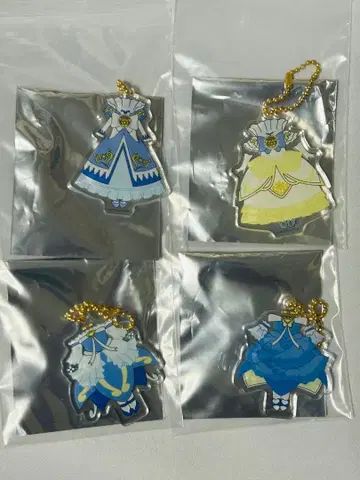 신비한 별의 쌍둥이 공주 트리 빌리지 레인 드레스 아크릴 참 컬렉션