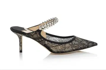 지미추 크리스탈 스트랩 레이스 비쥬 펌프스 뮬 36