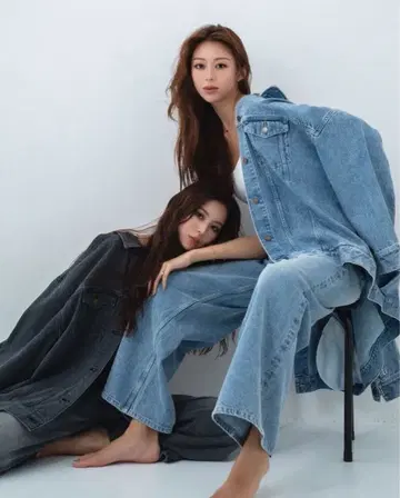 libjoie EMMA 콜라보 와이드 데님 팬츠 Blue