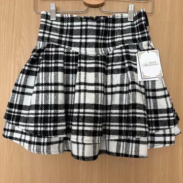 미셸 마카롱 체크 슬림 레그 스커트 M 사이즈