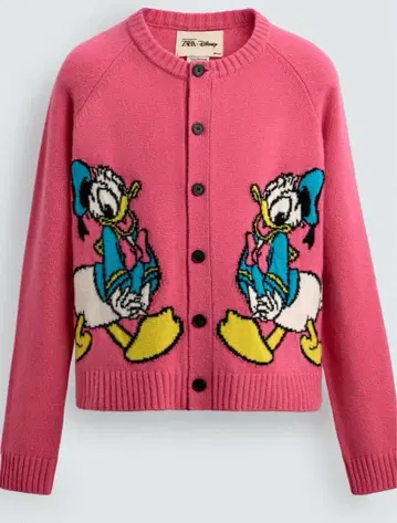 ZARA Disney 도널드 덕 가디건 남성용 S