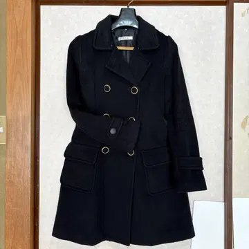 SPB 블랙 피 코트 더블 브레스트