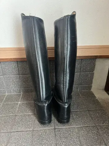 가죽 블랙 롱 부츠 vintage 자키 부츠