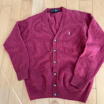 EAST BOY 라즈베리색 버튼 달린 가디건