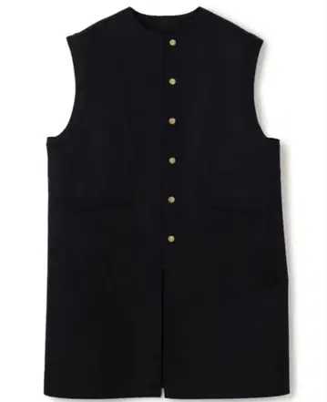 [ BACCA ] 더블 크로스 헤비 멜톤 미들 베스트 네이비 새상품급