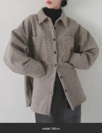 Lian 루프 트위드 셔츠 블루종