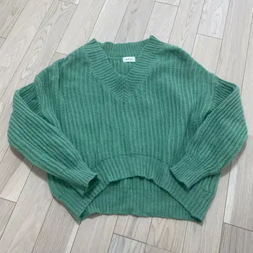 프레이 아이디 그린 V넥 니트