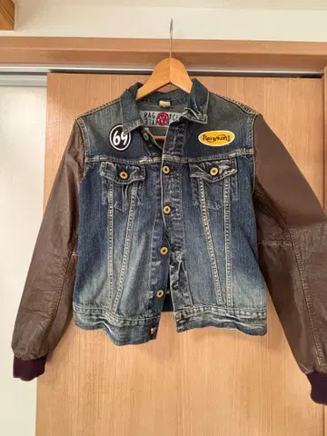 데님 가죽 자켓