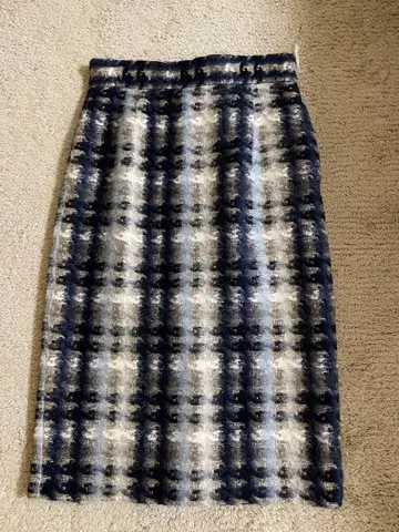 E EPOCA THE SHOP 샤기 체크 스커트