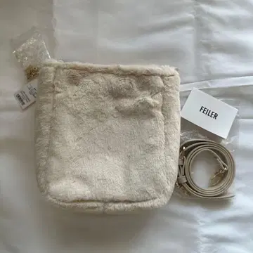 FEILER 아이보리 퍼 숄더백
