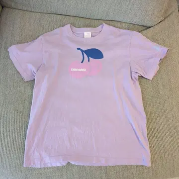 불순 찻집 도프 시나코 연보라 체리 프린트 T셔츠 M