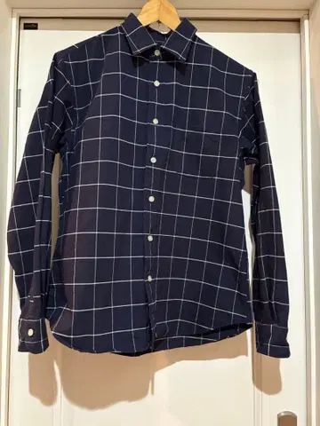 유나이티드 애로우즈 네이비 체크 무늬 플란넬 셔츠 긴팔 M