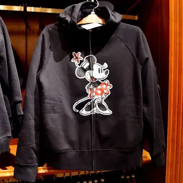 미니 마우스 프린트 후드 부착 후드티