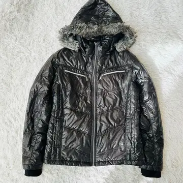 y2k archive 후드 퍼 다운 자켓 블랙 LL 시크 스타일