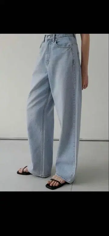 na.e 나에 와이드 루즈 진_라이트 블루 S 사이즈