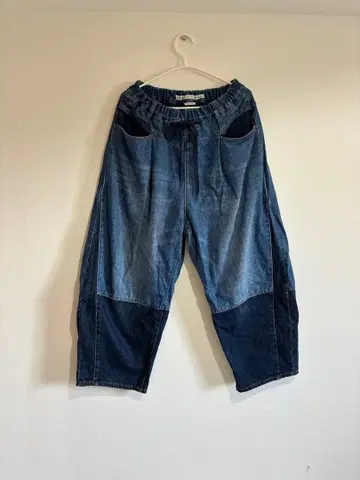 이지 배럴 데님 인디고 팬츠 L 니코앤드