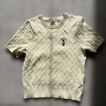 CathKidston 아이보리 케이블 니트 반팔