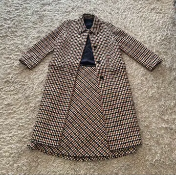 하운드투스 체크 패턴 롱 코트&스커트 *셋업 23구