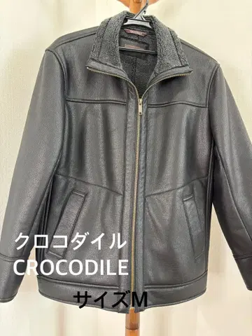 새상품급 CROCODILE 인조 가죽 블랙 자켓 M 사이즈