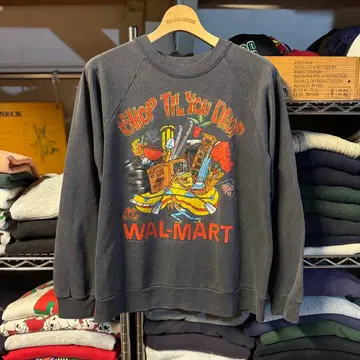 80s vintage 월마트 래글런 슬리브 오니 페이드 USA제