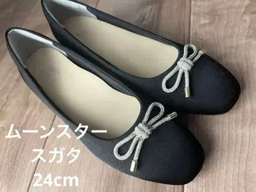 컨디션 최상 Sugata 문스타 블랙 리본 비쥬 펌프스 3E