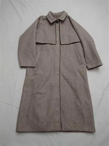 자봉 케이프 디자인 롱 코트 베이지 계열 F 사이즈