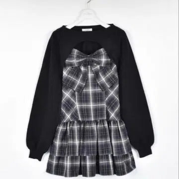 evelyn 리본 볼레로 원피스 black