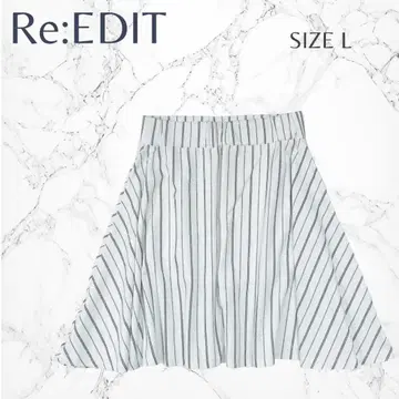 리디 깔끔한 캐주얼 스트라이프 성숙/러블리 플레어 스커트 M