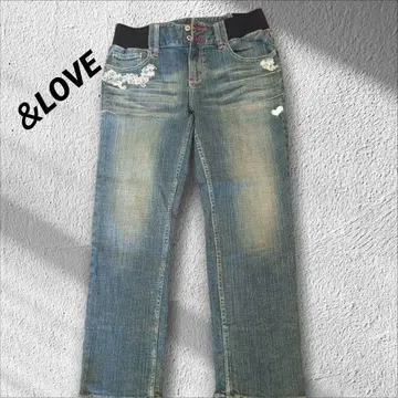 안드러브 자수 디자인 라이트 블루 데님
