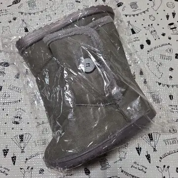 [ 미사용 새상품 ] 그레이 버튼 어그 부츠 미들 부츠