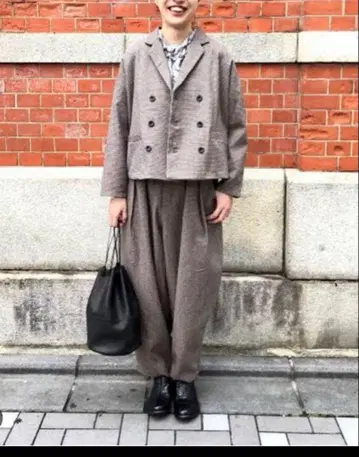 새상품급 네스트로브 울코튼 건클럽 체크 자켓