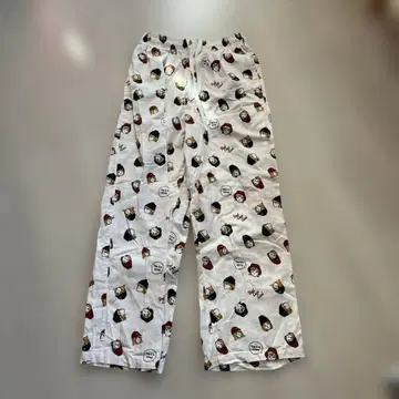캐릭터 패턴 화이트 팬츠