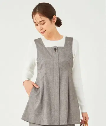 미사용 새상품 헤링본 페플럼 튜닉