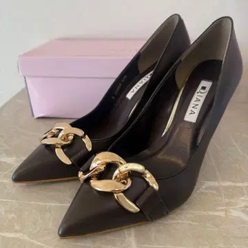 DIANA 체인 브라운 펌프스 23.5cm