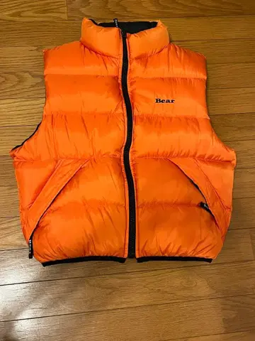 Bear 리버서블 베스트 오렌지 블랙