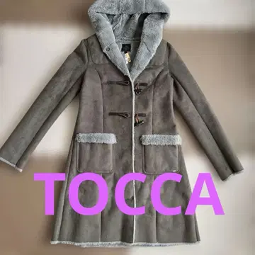 토카 후드 부착 페이크 무스탕 코트