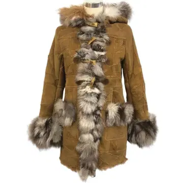 비고라스 무스탕 코트 폭스 더플 코트 여성용 사이즈 M