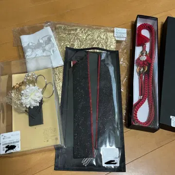 머리 장식, 겹쳐 입는 옷깃, 허리띠, 오비 장식 천 세트 성인식