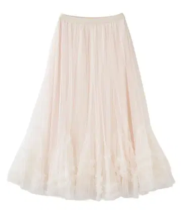 릴리안 캐럿 헴 프릴 튤 플레어 스커트