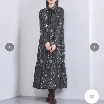 UNITED ARROWS 플라워 프린트 롱 원피스 36