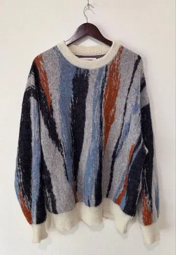 maison Special 랜덤 스트라이프 모헤어 니트 풀오버 L