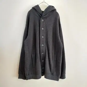 KRT 남성용 후드 가디건 L 차콜 그레이 속기모 버튼 자켓